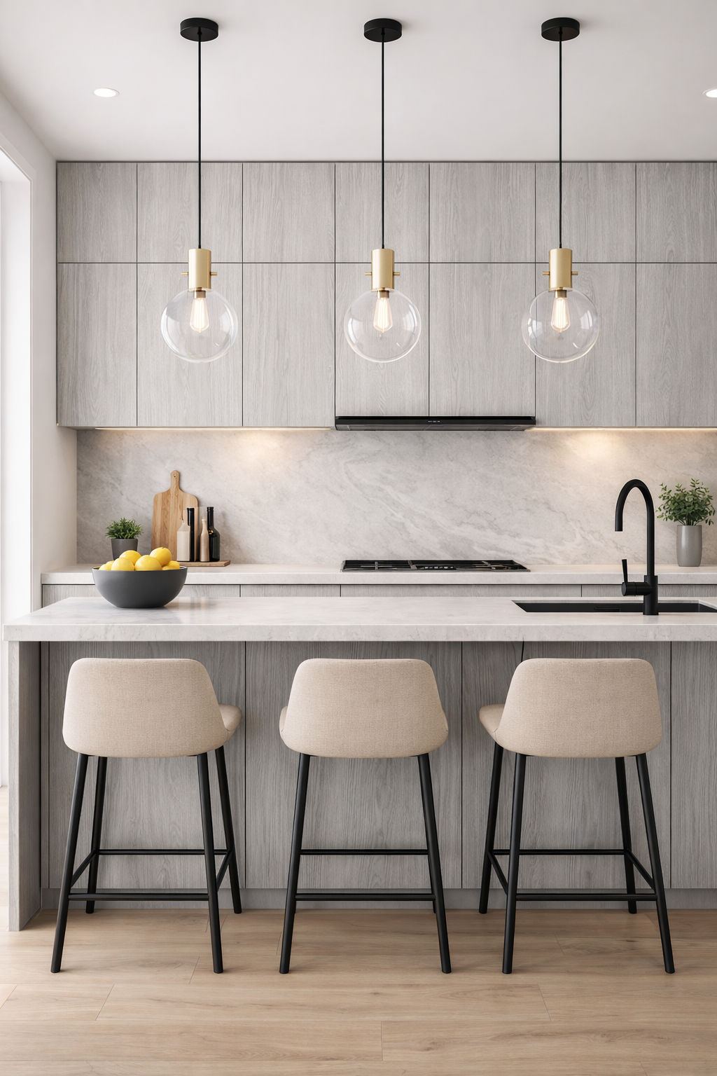 Modern Grey Wood Grain